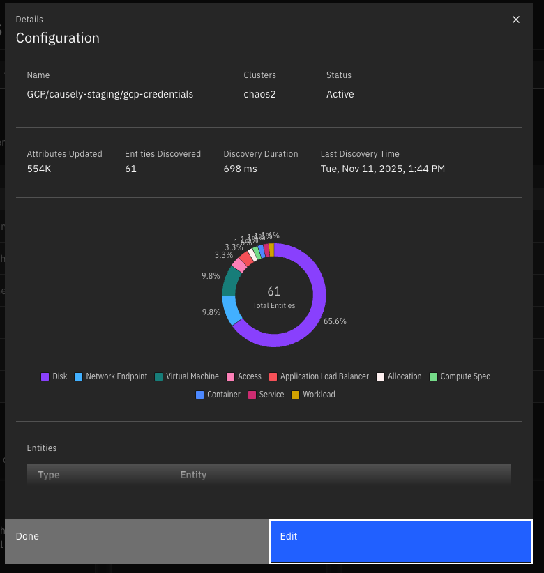 Integration details view with entity discovery and health