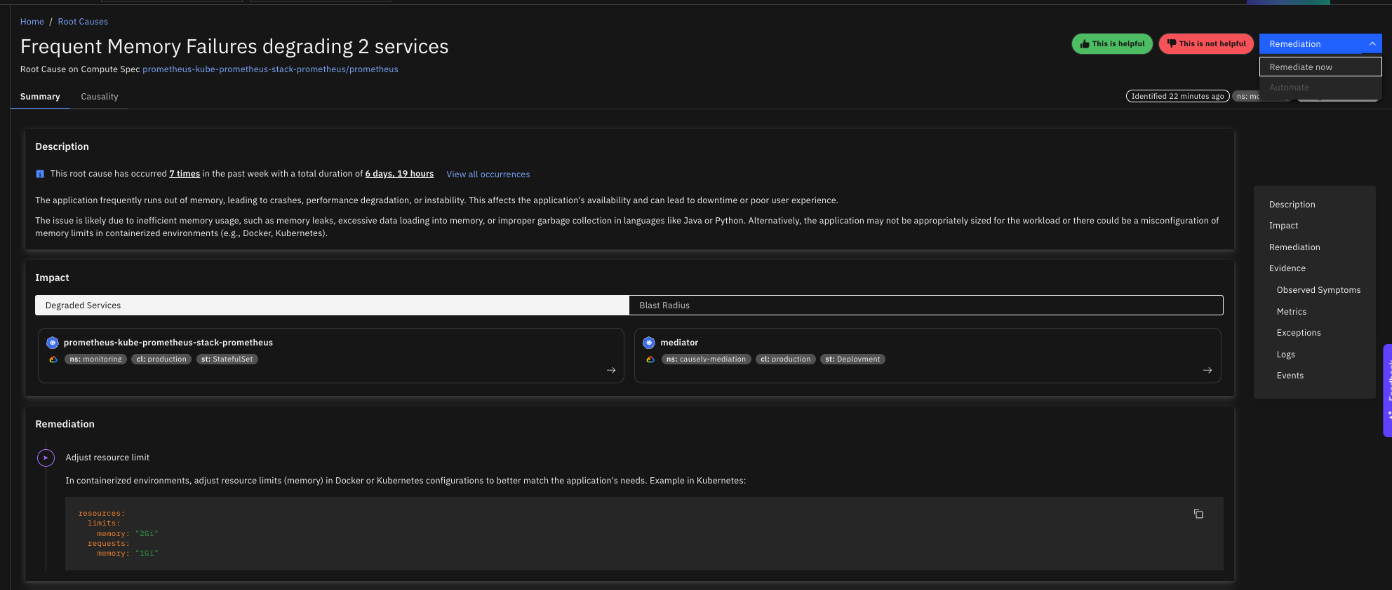 remediate now interface