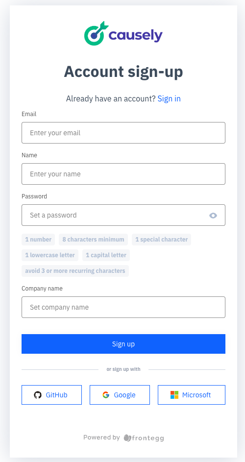 setup account